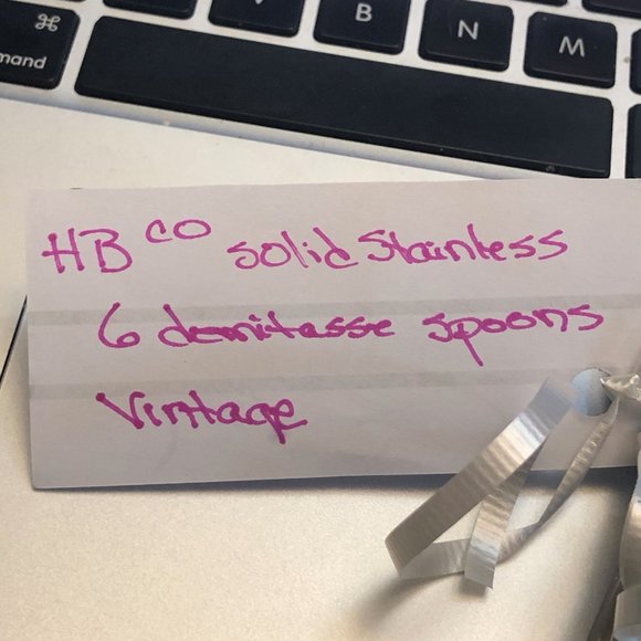 Vintage HB Co Solid Stainless Demitasse Spoons (6) - Picture 4 of 4